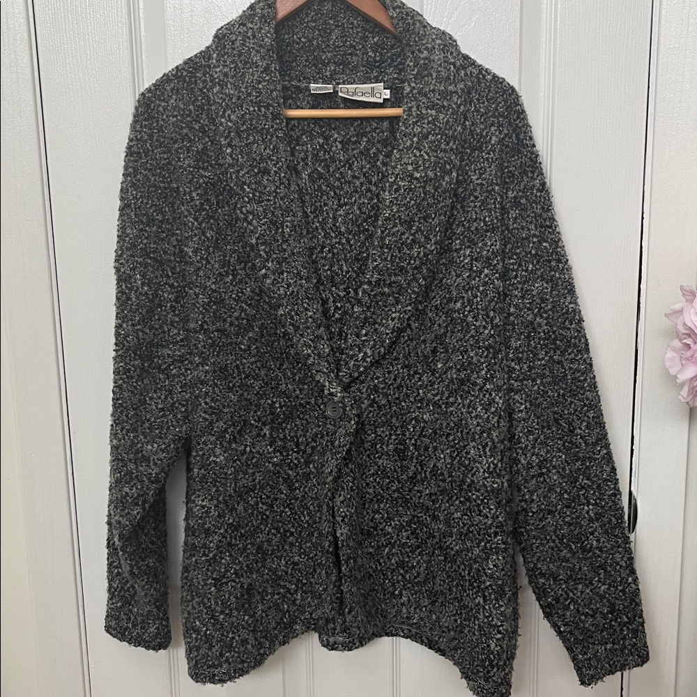 Charcoal Knit Cardigan Gray and Black Size Large - Picture 1 of 4